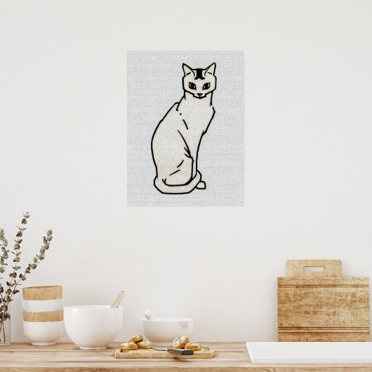 Katze sitzend von Julie de Graag Poster (Küche)
