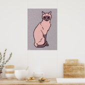 Katze sitzend von Julie de Graag Poster (Küche)