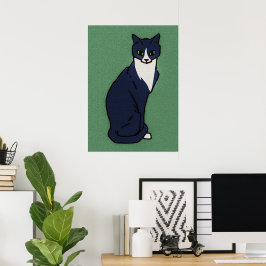 Katze sitzend von Julie de Graag Poster