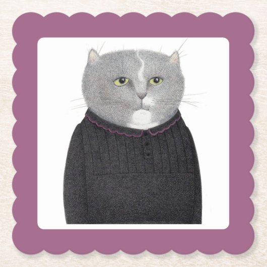 KATZE-SKALLOPER-Untersetzer Untersetzer (Vorderseite)