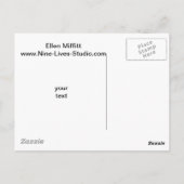 Katze Skedaddle, Sumi-e-cat Postkarte (Rückseite)