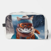 Katze Skifahren auf den verschneiten Alpen Waschbeutel (Vorderseite)