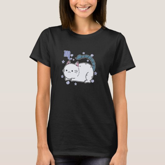 Katze Skorpion Sternzeichen T-Shirt (Vorderseite)