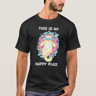 Katze Sommer Urlaub Baden Entspannendes Schwimmen T-Shirt