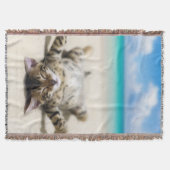 Katze Sonnenbaden am Strand Decke (Vorderseite)