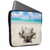 Katze Sonnenbaden am Strand Laptopschutzhülle (Vorne Rechts)