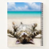 Katze Sonnenbaden am Strand   Notizblock (Rückseite)
