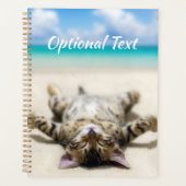 Katze Sonnenbaden am Strand Planer (Vorderseite)