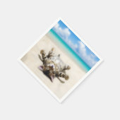 Katze Sonnenbaden am Strand Serviette (Ecke)