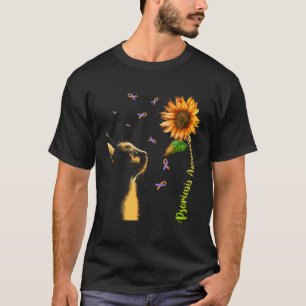 Katze Sonnenblume Psoriasis-Bewusstsein T-Shirt