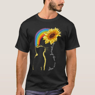Katze Sonnenblume Regenbogen Für Katze  Katzenmutt T-Shirt