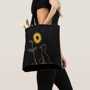 Katze Sonnenblume Vibes Sonnenschein Und Schnurren Tasche