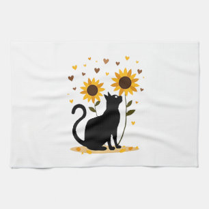 Katze Sonnenblume Weihnachtsbaum Sonnenblume Katze Geschirrtuch