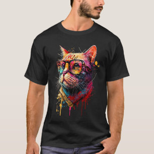 Katze Sonnenbrille Herz Süße Katze Kätzchen Katze T-Shirt
