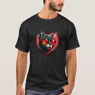 Katze Sonnenbrille Herz Süße Katze Kätzchen Katze T-Shirt