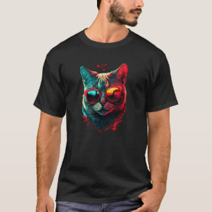 Katze Sonnenbrille Herz Süße Katze Kätzchen Katze  T-Shirt