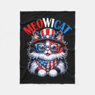 Katze Sonnenbrille USA Flagge Katzenliebhaber Meow Fleecedecke