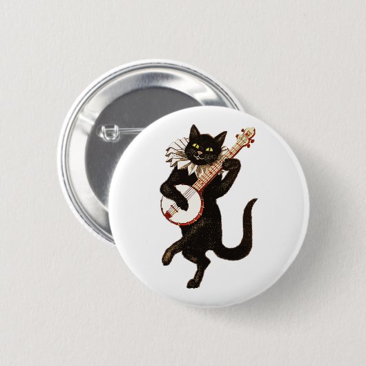 Katze spielen Banjo Button (Vorne & Hinten)