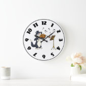 Katze spielen Geigeruhr Große Wanduhr (Zuhause)