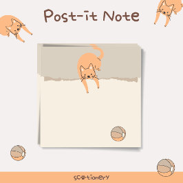 Katze spielen post-it klebezettel