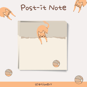 Katze spielen post-it klebezettel