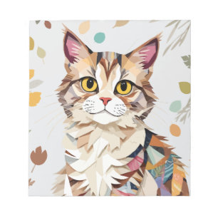 Katze spielerisch Adorable Fun Animal Colorful Geo Notizblock