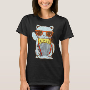 Katze spielt Akkordeon Akkordeonspieler Grafik T-Shirt