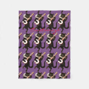 Katze spielt Banjo Thunder_Cove Fleecedecke