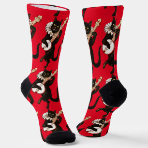 Katze spielt Banjo Thunder_Cove Socken