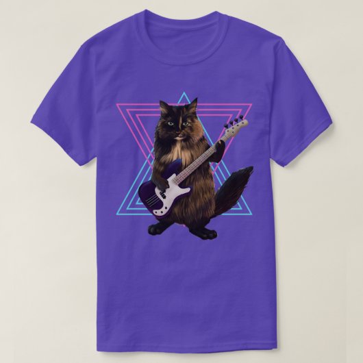 Katze spielt Bassgitarre 1 T-Shirt (Design vorne)