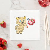 Katze spielt Darts Serviette (Beispiel)
