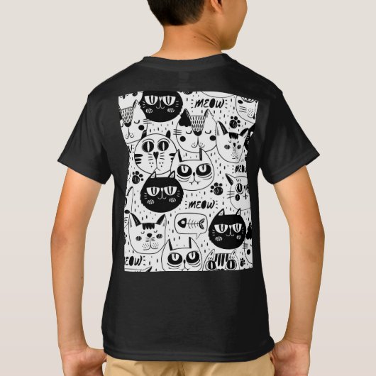 Katze spielt Doppelbass T-Shirt (Rückseite)