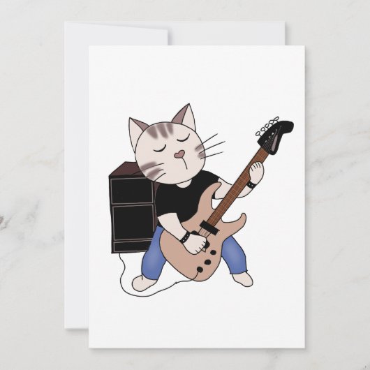 Katze spielt E-Gitarre (Vorderseite)