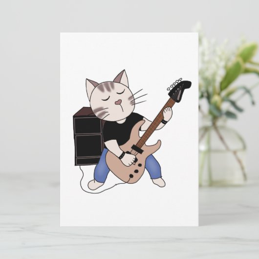 Katze spielt E-Gitarre (Stehend Vorderseite)