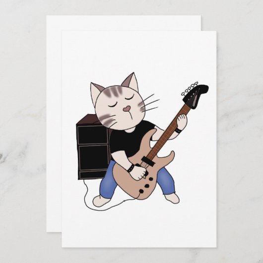 Katze spielt E-Gitarre (Vorne/Hinten)