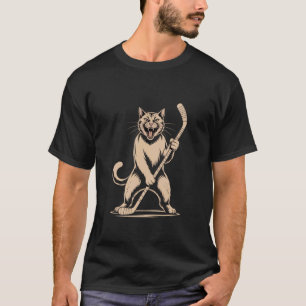 Katze spielt Eishockey-Schläger Eishockeyspieler K T-Shirt