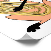 Katze spielt Euphonium Poster (Ecke)