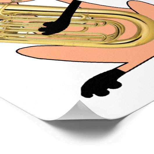 Katze spielt Euphonium Poster (Ecke)