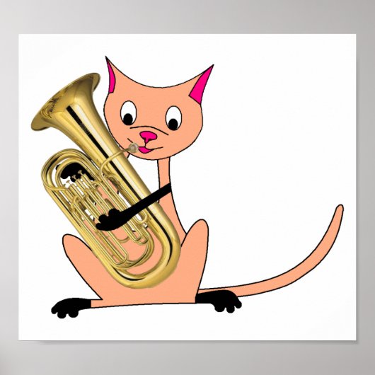Katze spielt Euphonium Poster (Vorne)