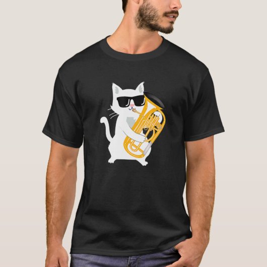 Katze spielt Euphonium T-Shirt (Vorderseite)