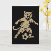 Katze spielt Fußball  Karte (Gelbe Blume)