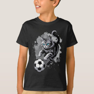 Katze spielt Fußball T-Shirt