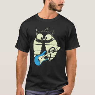 Katze spielt Gitarre Gitarrist Katze T-Shirt