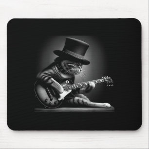 Katze spielt Gitarre - Lustige Rockmusik Gitarrenk Mousepad