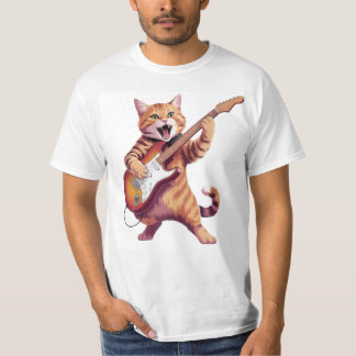 Katze spielt Gitarre Rock T-Shirt
