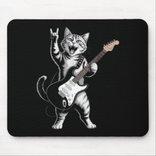 Katze spielt Gitarre Rockstar Rock and Roll für Mä Mousepad