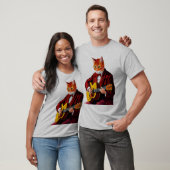 Katze spielt Gitarre Shirt | mens cat playing gita (Unisex)