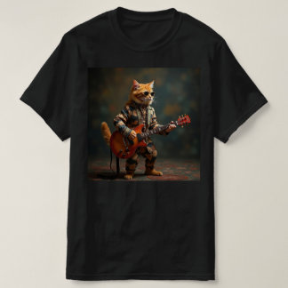 Katze spielt Gitarre. T-Shirt