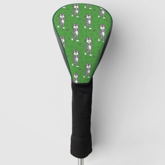 Katze spielt Golf (Driver), lustiger Golfer Headcover (Vorderseite)