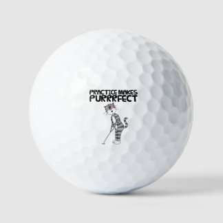 Katze spielt Golf (Putter), lustiger Golfer Golfball